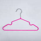 Плечики для одежды детские с антискользящим покрытием, размер 30-34, цвет ярко-розовый - Фото 1