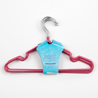 Плечики для одежды детские с антискользящим покрытием, размер 30-34, цвет ярко-розовый - Фото 7