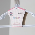 Плечики для одежды детские, размер 30-34, антискользящее покрытие, цвет белый - Фото 5