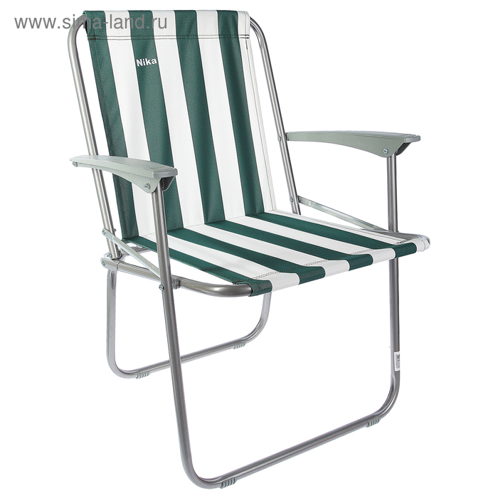 Кресло складное КС4, 57,5 х 61,5 х 74 см, цвет зелёный/белый - Фото 1