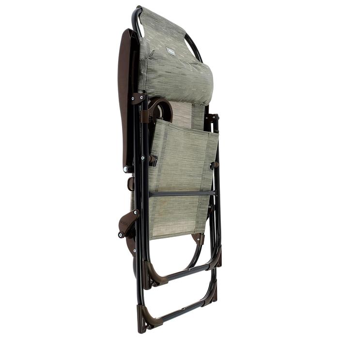 Кресло-шезлонг с полкой, 75x59x109 см, цвет серый - фото 1889256766