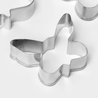 Формы для печенья Доляна «Бабочка», набор 3 шт., металл, серебристые - Фото 4