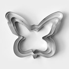 Формы для печенья Доляна «Бабочка», набор 3 шт., металл, серебристые - Фото 5
