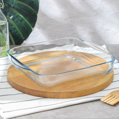 Форма для запекания Paşabahçe Borcam, 3.2 л, 28×28 см, стекло, прозрачная