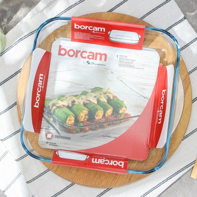 Форма для запекания Paşabahçe Borcam, 3.2 л, 28×28 см, квадратная, стекло, прозрачная