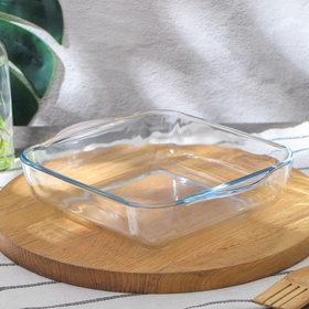 Форма для запекания Paşabahçe Borcam, 2 л, 256×220 мм, прямоугольная, жаропрочное стекло, прозрачная 3365186