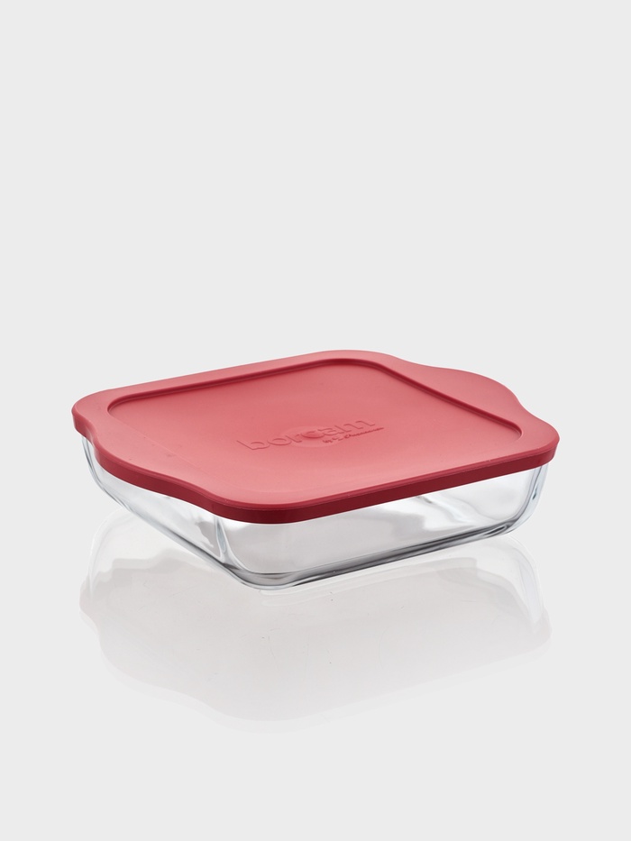 Форма для запекания Paşabahçe Borcam, 2 л, 25.6×22 см, с крышкой, квадратная, жаропрочное стекло, прозрачная - Фото 1