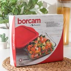 Форма для запекания Paşabahçe Borcam, 2 л, 25.6×22 см, с крышкой, квадратная, жаропрочное стекло, прозрачная - Фото 5