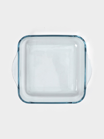 Форма для запекания Paşabahçe Borcam, 2 л, 25.6×22 см, с крышкой, квадратная, жаропрочное стекло, прозрачная