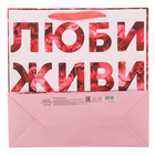 Пакет ламинированный квадратный «ЛЮБИ ЖИВИ СИЯЙ», 30 × 30 × 12 см - Фото 4