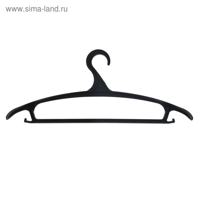 Вешалка-плечики для одежды, размер 48-50, цвет чёрный - Фото 1