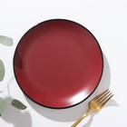 Тарелка керамическая десертная Доляна «Ваниль», d=19,5 см, цвет бордовый - фото 318059621