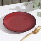 Тарелка керамическая десертная Доляна «Ваниль», d=19,5 см, цвет бордовый - Фото 2