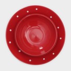 Набор тарелок керамических Доляна «Красный горох», 18 предметов: 6 тарелок d=19 см, 6 тарелок d=27 см, 6 мисок d=19 см, цвет красный - Фото 5