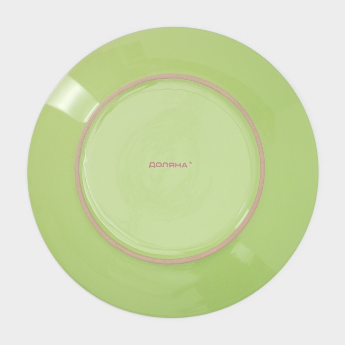 Набор тарелок керамических Доляна «Зелёный горох», 18 предметов: 6 тарелок d=19 см, 6 тарелок d=27 см, 6 мисок d=19 см, цвет зелёный - фото 1908367696