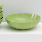 Набор тарелок керамических Доляна «Зелёный горох», 18 предметов: 6 тарелок d=19 см, 6 тарелок d=27 см, 6 мисок d=19 см, цвет зелёный - Фото 8