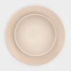 Набор тарелок керамических Доляна «Пастель», 18 предметов: 6 тарелок d=19 см, 6 тарелок d=27 см, 6 мисок d=19 см, цвет крем-брюле - фото 4590281