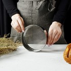 Сито для просеивания Доляна «Металлик», d=13.5 см, нержавеющая сталь, серебристое - Фото 4