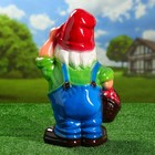 Садовая фигура "Гном с корзиной", разноцветный, 43 см, микс - Фото 6