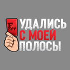 Наклейка на авто футбольная «Удались с моей полосы» - Фото 1