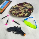 Игровой набор оружия, с головным убором «Храбрый солдат» (пистолет, очки, берет, присоски 3 шт.) - Фото 2