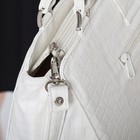 Сумка женская, 2 отдела на молнии, наружный карман, длинный ремень, цвет белый - Фото 3