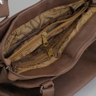 Сумка женская, 2 отдела на молнии, наружный карман, цвет коричневый - Фото 5