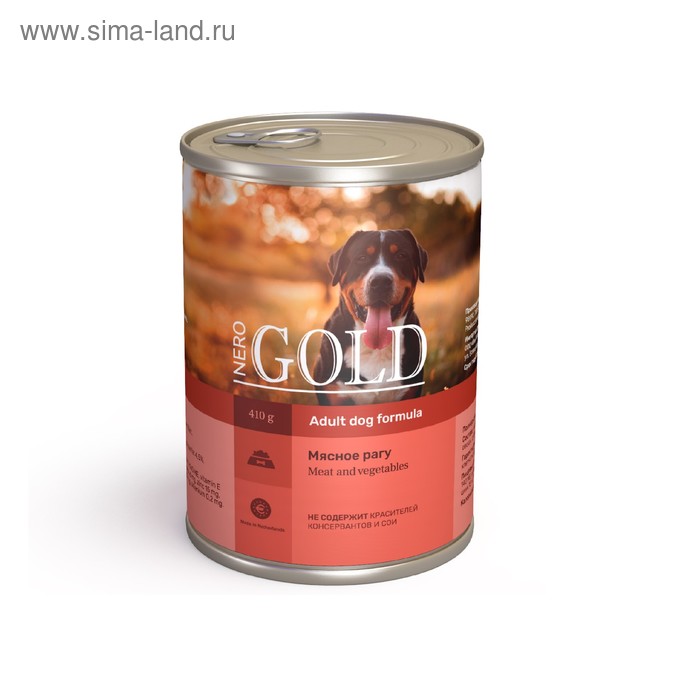 Влажный корм Nero Gold для собак, мясное рагу, ж/б, 410 г - Фото 1
