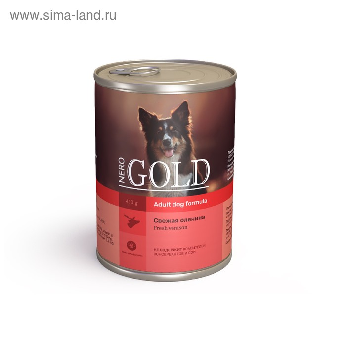 Влажный корм Nero Gold для собак, свежая оленина, ж/б, 410 г - Фото 1
