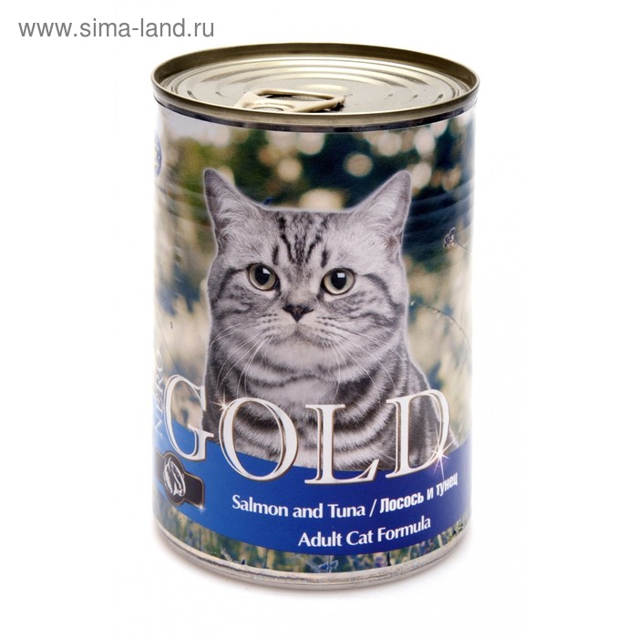 Влажный корм Nero Gold для кошек, лосось и тунец, ж/б, 410 г - Фото 1