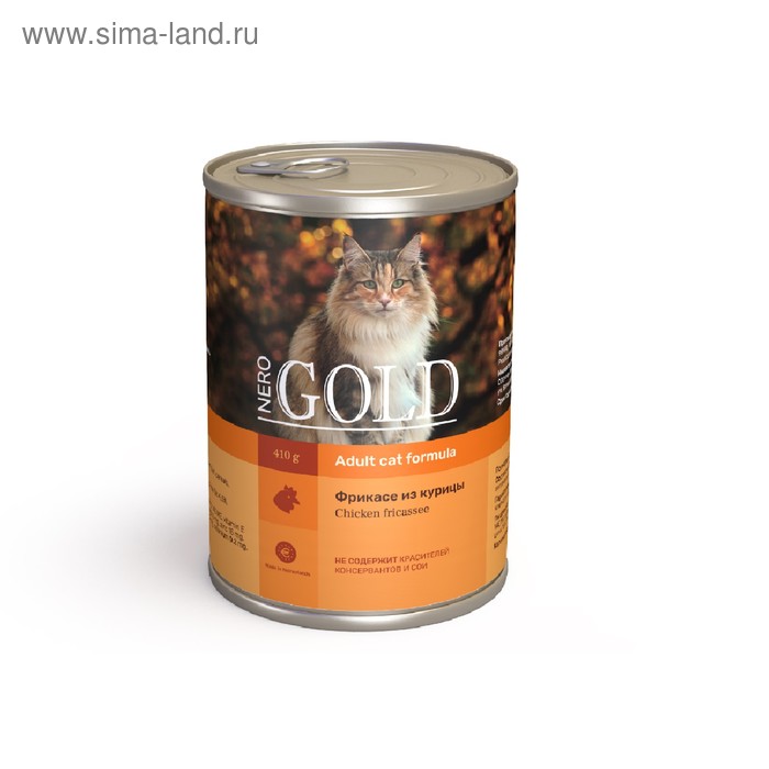 Влажный корм Nero Gold для кошек, фрикасе из курицы, ж/б, 410 г - Фото 1