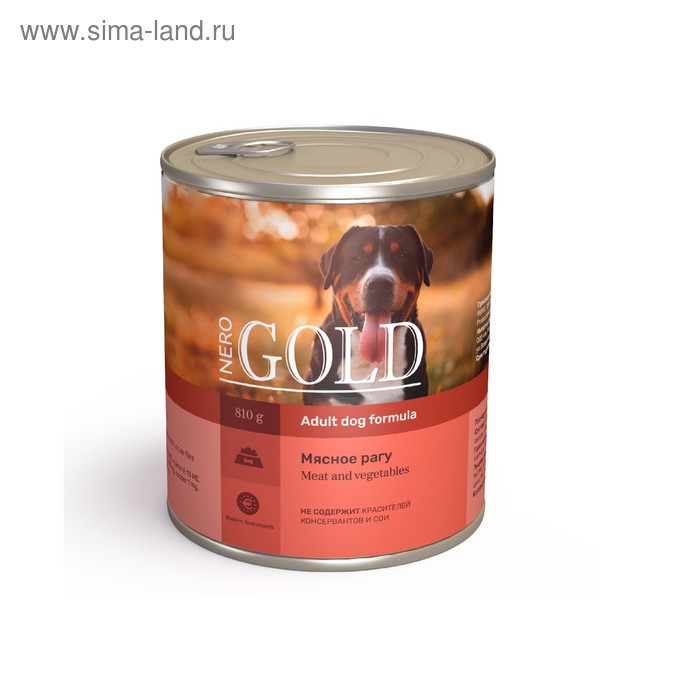 Влажный корм Nero Gold для собак, мясное рагу, ж/б, 810 г - Фото 1
