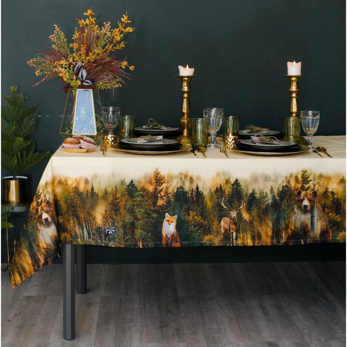 Скатерть «Этель: Лес», 180 × 150 см, хлопок 100 %, саржа, 190 г/м² - Фото 1