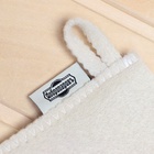 Рукавица для бани и сауны, с вышивкой, белая, «Добропаровъ» - Фото 7