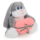 Мягкая игрушка "Заяц Стёпка" с сердцем, серый, 42 см - Фото 2