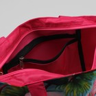 Сумка пляжная "Фламинго", отдел на молнии, цвет зелёный - Фото 5
