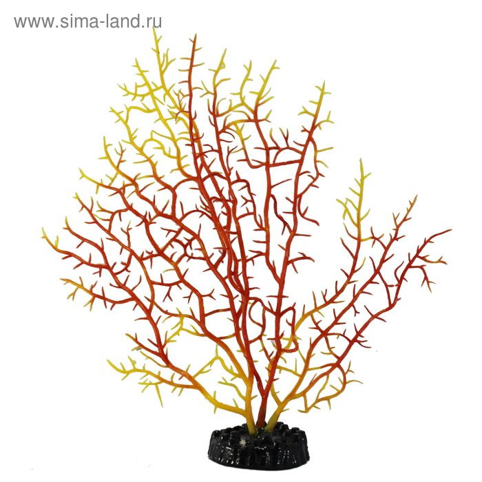 Декорация Fauna INT "Коралл", 20 см, красный/желтый, пластик - Фото 1