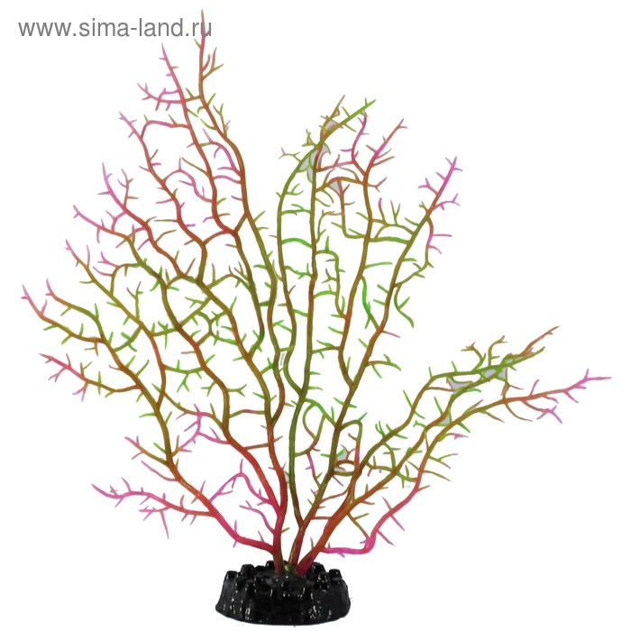 Декорация Fauna INT "Коралл", 20 см, красный/зеленый, пластик - Фото 1