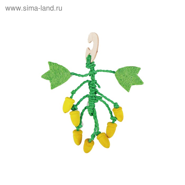 Игрушка Fauna INT "Фундук",  для грызунов, 22см, дерево, люффа - Фото 1