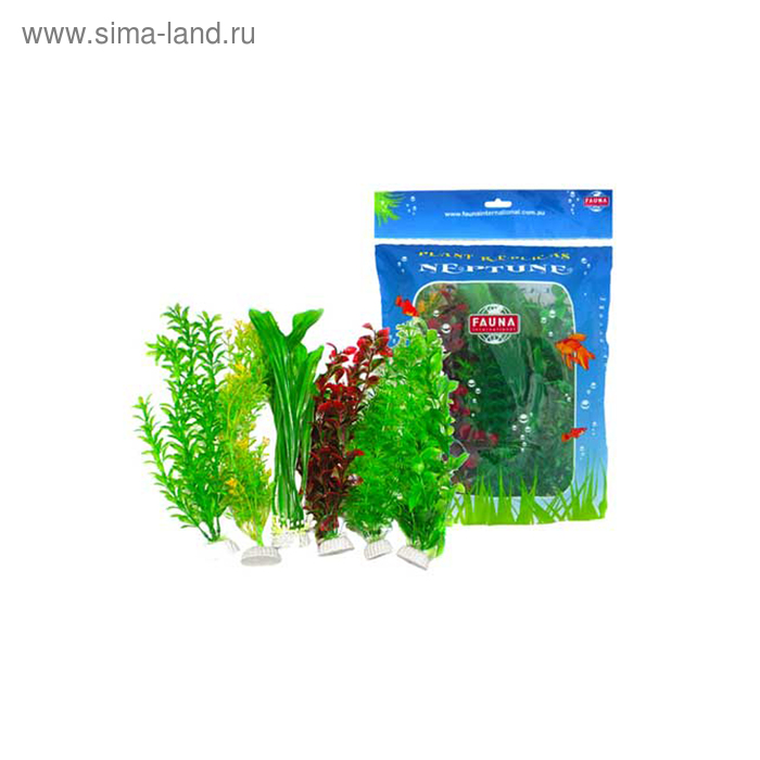 Растение Fauna INTNEPTUNE, 30см, зеленое, цветное 6шт/уп - Фото 1