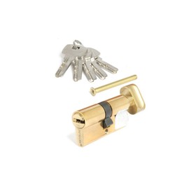 Цилиндровый механизм Apecs SM-60-C-G, ключ-вертушка, перфорированный, цвет золото