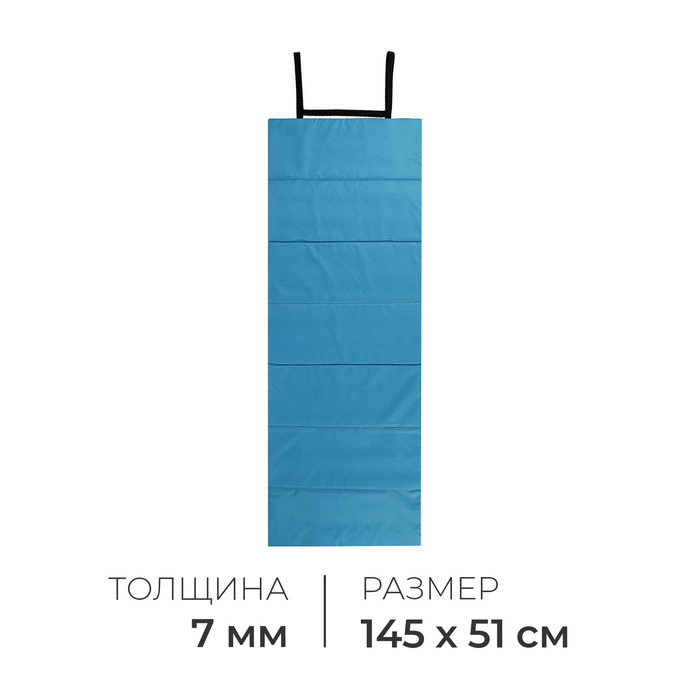 Коврик туристический ONLITOP, складной, 145×51×0.7 см, бирюзовый/васильковый - Фото 1