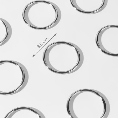 Кольца для сумок, d=32 мм, толщина - 3 мм, 10 шт., цвет серебряный