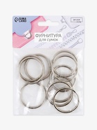 Кольца для сумок, d=32 мм, толщина - 3 мм, 10 шт., цвет серебряный - Фото 3