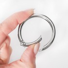 Кольцо-карабин, d=35/45 мм, толщина - 5 мм, 5 шт., цвет серебряный - Фото 3