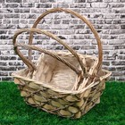 Набор корзин «Крестики», 3 шт: 32×25×13/37 см, 26×18×12/33 см, 20×14×9/29 см - фото 20800716