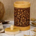 Туес «Цветы», 6×6×12 см, береста - Фото 2