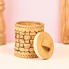 Туес «Велюр», плетеный, банка для хранения, 8×8×12 см, береста - Фото 3