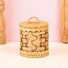 Туес «Велюр», плетеный, банка для хранения, 8×8×12 см, береста - Фото 4