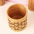 Туес «Велюр», плетеный, банка для хранения, 8×8×12 см, береста - Фото 5